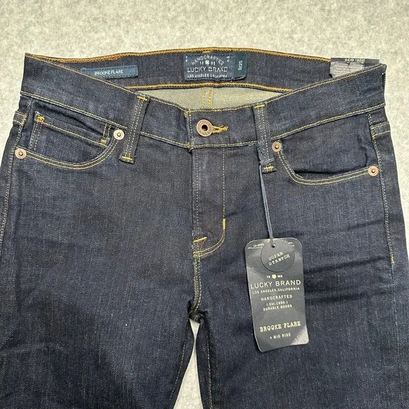 Lucky Brand Brooke Flare Jeans Womens 0/25 Dark Wash Mid Rise Super Stretch NEW - Picture 2 of 8
